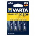 Pila Alcalina Varta Longlife Tipo AAA LR03 Pack 4