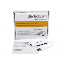 HUB Startech St4300minu3 4 Puertos USB 3.0 White