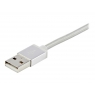 Cable Startech USB 2.0 a Macho / Micro USB B Macho + Adap Lightning + Adap USB-C Macho 1M Silver