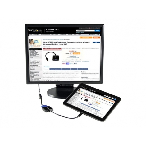 Adaptador Startech Micro HDMI Macho / VGA Hembra