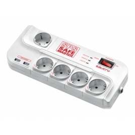 Regleta Protectora Salicru SPS Safe 5 Tomas + 2 USB White