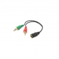 Adaptador Kablex Audio Jack 3.5MM Hembra 4P / 2X Jack 3.5MM Macho