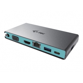 Puerto Replicador USB-C I-TEC HDMI + RJ45 + VGA + 2Xusb 3.0 + USB-C Black / Blue