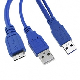 Cable Kablex USB 3.0 Micro USB B Macho / 2X USB Macho 1.30M