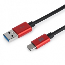 Cable Maillon USB 3.0 Macho / USB-C Macho Aluminium 1M red