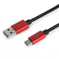 Cable Maillon USB 3.0 Macho / USB-C Macho Aluminium 1M red