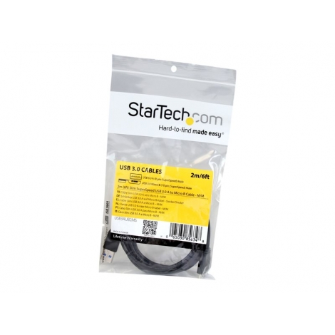 Cable Startech USB 3.0 Macho / Micro USB B Macho 2M Black