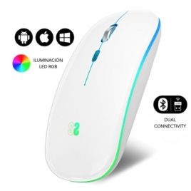 Mouse Subblim Wireless Optical Dual Slim RGB White