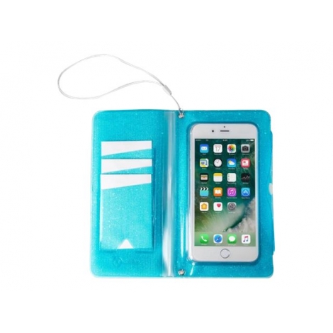 Funda Movil Celly Splashwallet 18 Waterproof Hasta 6.2" Blue