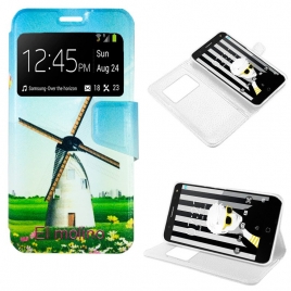 Funda Movil HT Flip Cover Dibujos Molino Alcatel POP 4 (5)