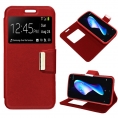 Funda Movil HT Leather Window red para Bq Aquaris V/VS