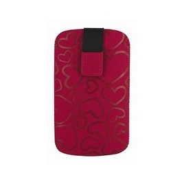 Funda Movil Universal Classic & Elegance Nabuk XL Fucsia Corazones