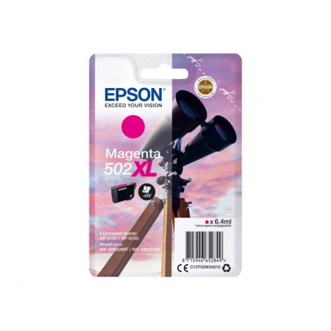 Cartucho Epson 502XL Magenta Claria Premium XP-5100 / XP-5105 / WF-2860 / WF-2865