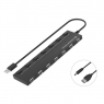 HUB Conceptronic USB 7 Puertos USB con Interruptores Black