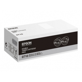 Toner Epson 0710 Black Dualpack Workforce AL-M200 AL-MX200 2X 2500 PAG