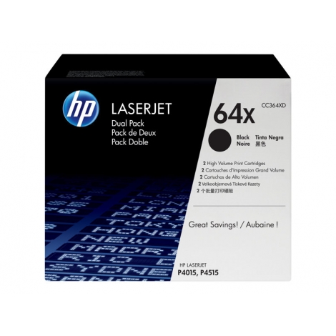 Toner HP 64X Black Gran Capacidad Dualpack P4015 P4515 2X 24000 PAG