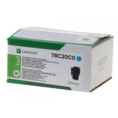 Toner Lexmark 78C20C0 Cyan CS421 CX421 CX522 1400 PAG