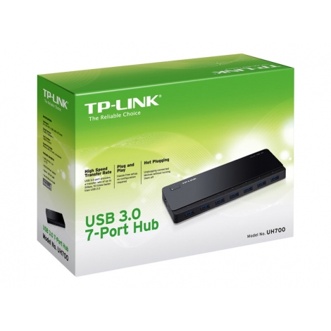 HUB TP-LINK USB 7 Puertos 3.0 Alimentado Black