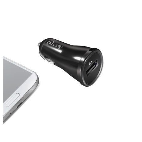 Cargador USB Celly Turbo 1A Black para Coche