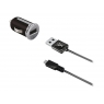 Cargador USB Celly 2.4A + Cable Micro USB Black para Coche