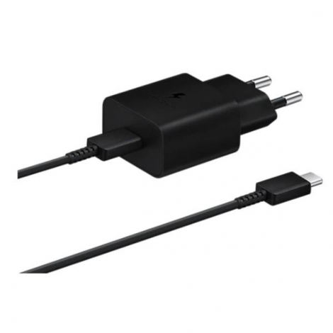 Cargador USB-C Samsung 15W 2A + Cable USB-C Black para Casa
