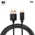 Cable Kablex USB Macho / USB-C Macho 3M Black