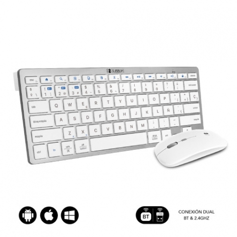 Teclado + Mouse Subblim Wireless Compact Dual Silver