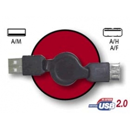 Cable Kablex USB Macho / USB Hembra 0.8M Retractil