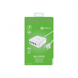 Alimentador Universal Celly USB-C + 4Xusb 60W