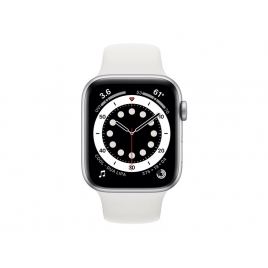 Apple Watch Serie 6 GPS + Cell 44MM Silver Aluminium + Correa Sport White