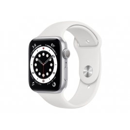 Apple Watch Serie 6 GPS + Cell 44MM Silver Aluminium + Correa Sport White