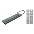 Puerto Replicador USB-C Conceptronic 2Xhdmi 4K + DP 4K + 2Xusb 3.0 + USB-C PD 100W + Sd/Micro SD