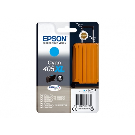 Cartucho Epson 405XL Cyan WF-3820 WF-3825 WF-4820 WF-4825 WF-4830
