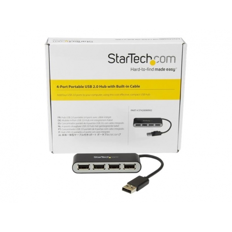 HUB Startech 4 Puertos Mini USB Black