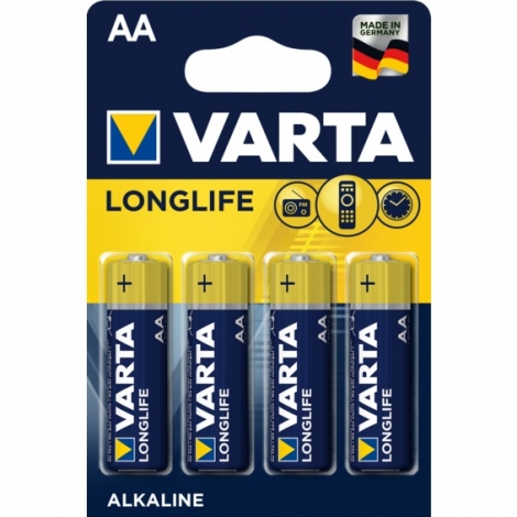 Pila Alcalina Varta Longlife Tipo AA LR6 Pack 4