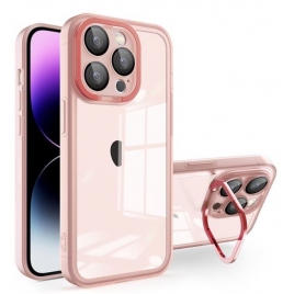 Funda Movil Back Cover HT TPU Transparente Pink Soporte iPhone 15 PRO