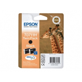 Cartucho Epson T0711 Black Twin Pack Stylus D78/D92/D120/Dx4000/Dx5000/Dx6000/Dx7400/Sx105/Bx300f