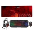 Teclado + Mouse Mars Gaming Mcprgb2es RGB Black + Auriculares + Alfombrilla