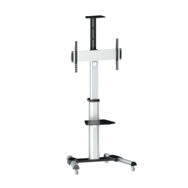 Soporte Monitor Suelo Movil Tooq 37-70" Silver/Black