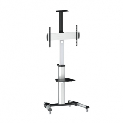 Soporte Monitor Suelo Movil Tooq 37-70" Silver/Black
