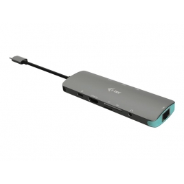 Puerto Replicador USB-C I-TEC HDMI + RJ45 + 3Xusb 3.0 + USB-C + SD + Micro SD + Jack Silver / Blue