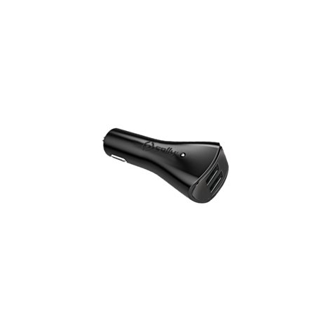 Cargador USB Celly Turbo 2.1A 2Xusb Black para Coche