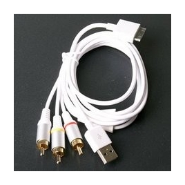 Cable Kablex Compuesto AV Conector Apple 30 PIN / 3X RCA Macho + USB Macho