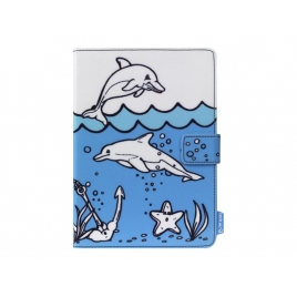 Funda Tablet Tech AIR Doodle Dolphins 7" Coloreable + 3 Rotuladores