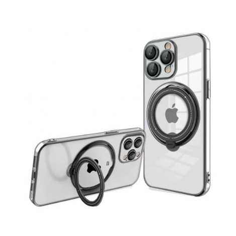 Funda Movil Back Cover Cool Magnetic Ring Transparente/Black iPhone 15 PRO