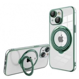 Funda Movil Back Cover Cool Magnetic Ring Transparente/Green iPhone 15 Plus