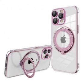 Funda Movil Back Cover Cool Magnetic Ring Transparente/Pink iPhone 15 PRO