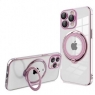 Funda Movil Back Cover Cool Magnetic Ring Transparente/Pink iPhone 15 PRO