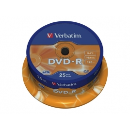 DVD-R Verbatim 4.7GB 16X Lata 25U