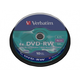 DVD-RW Verbatim 4.7GB 4X Lata 10U
